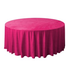 Скатерти розовая фуксия круглые (велюр) 3.4 м