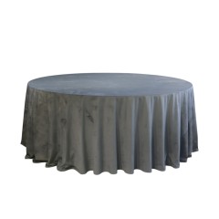 Скатерти серо-голубой круглые (велюр) 3.4 м