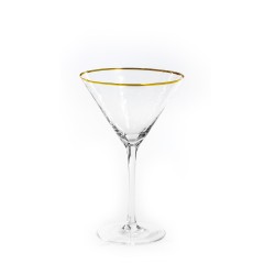 Бокал «Эванс» прозрачный с золотым кантом для мартини круглой формы