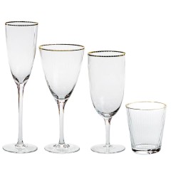 Бокалы «Атлант» прозрачные с золотым кантом комплект из 4-ёх