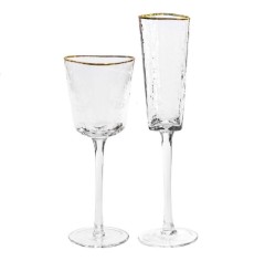 Бокалы «Эванс» прозрачные с золотым кантом комплект