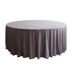 Скатерти серые (баклажан) круглые (велюр) 3.4 м