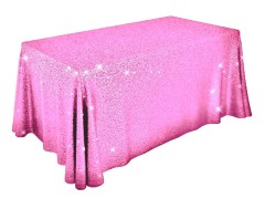 Скатерти розовые пайеточные прямоугольные