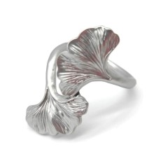 Кольца для салфеток «Гинкго» серебро  (матовые)