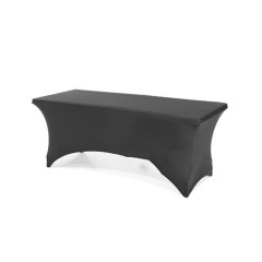 Стрейч-скатерть на прямоугольные столы 180х75 см — чёрные (бифлекс)
