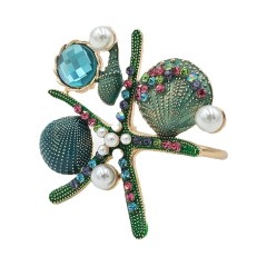 Кольца для салфеток «Лагуна» золотые с зелёным