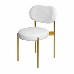 Стулья «Ронди» золотые с белым тэдди