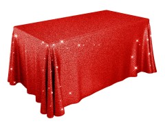 Скатерти красные пайеточные прямоугольные