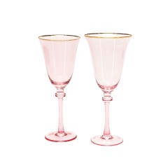 Бокалы «Джимбо» розовые с золотым кантом комплект