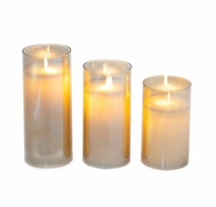 LED свечи «Ода» золотые (без пульта) 12,5; 15; 17,5 см