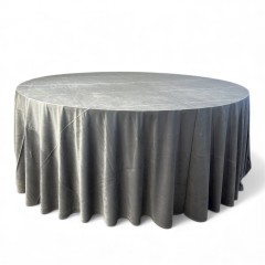 Скатерти серые круглые (велюр) 3.4 м