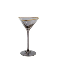Бокал «Эванс» дымчатый с золотым кантом для мартини треугольной формы