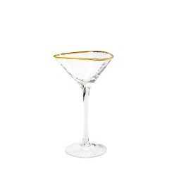 Бокал «Эванс» прозрачный с золотым кантом для мартини треугольной формы